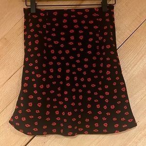 Princess Polly Black & Red Floral Mini Skirt 4